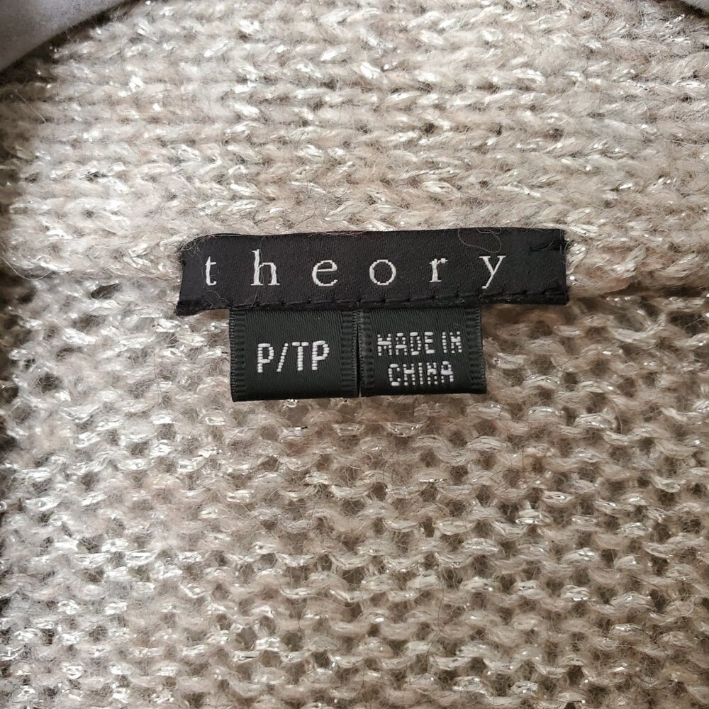 Theory Open Front Shawl Collar Shimmer Cardigan - Size P - Picture 7 of 8